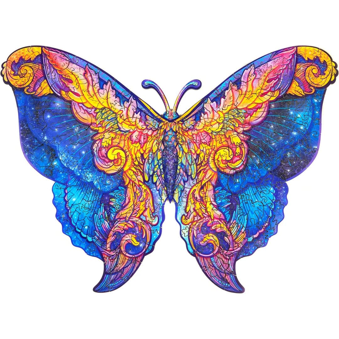 Unidragon-Intergalaxy Butterfly Wooden Puzzle-UNI-BUT-S-Simple-Legacy Toys