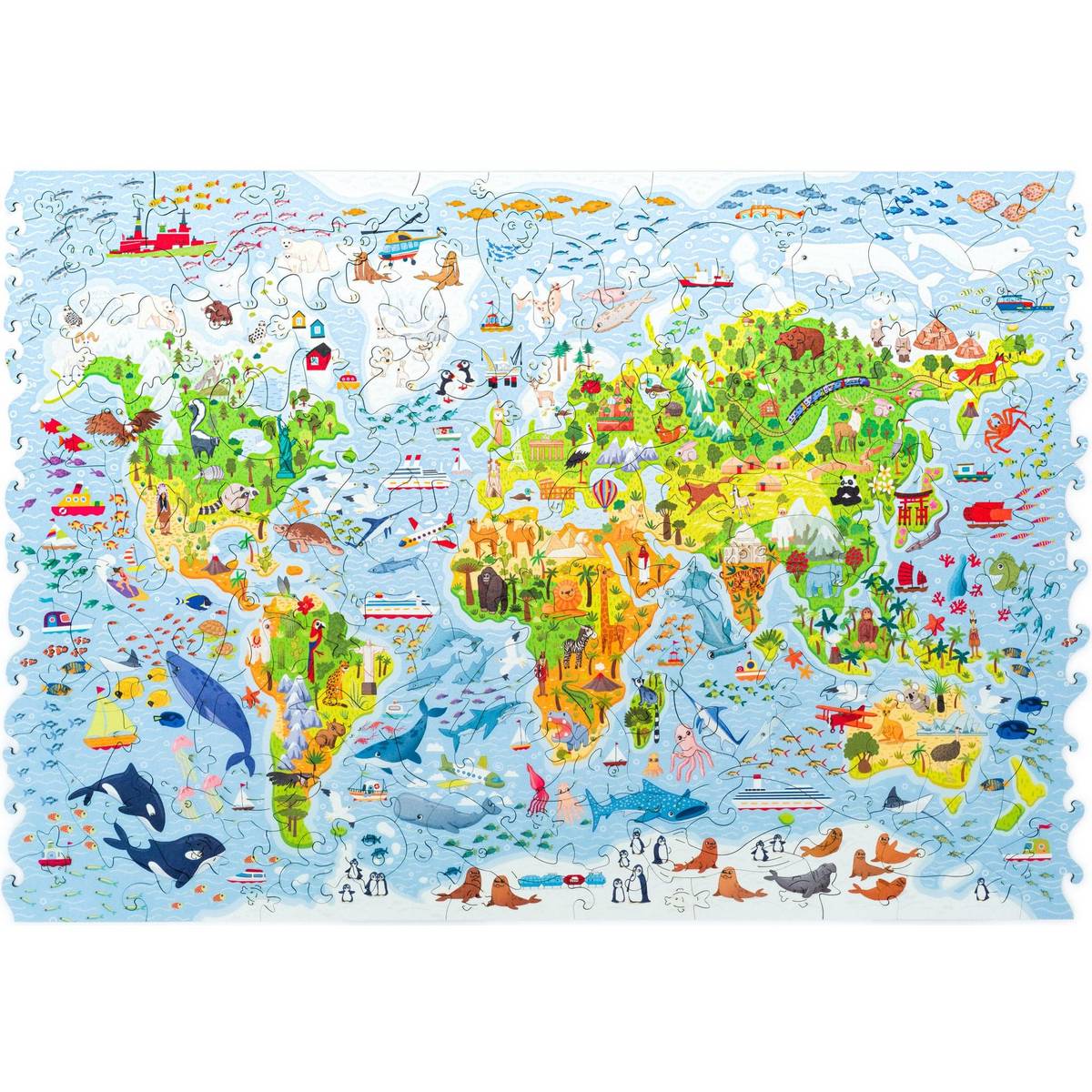Unidragon-Kids World Map Wooden Puzzle - 100 Pieces-UNI-KWM-Legacy Toys