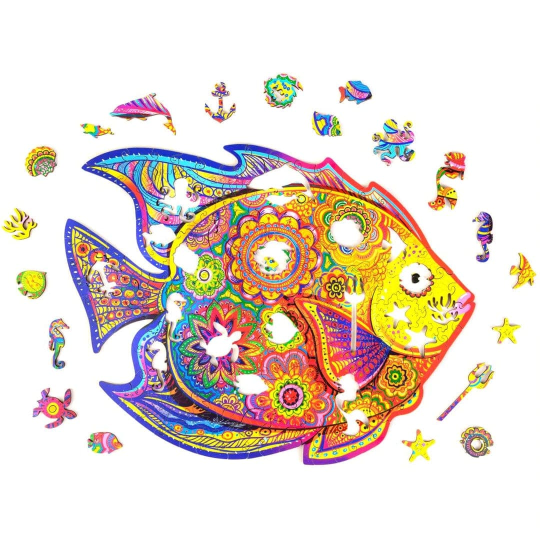 Unidragon-Shining Fish Wooden Puzzle--Legacy Toys
