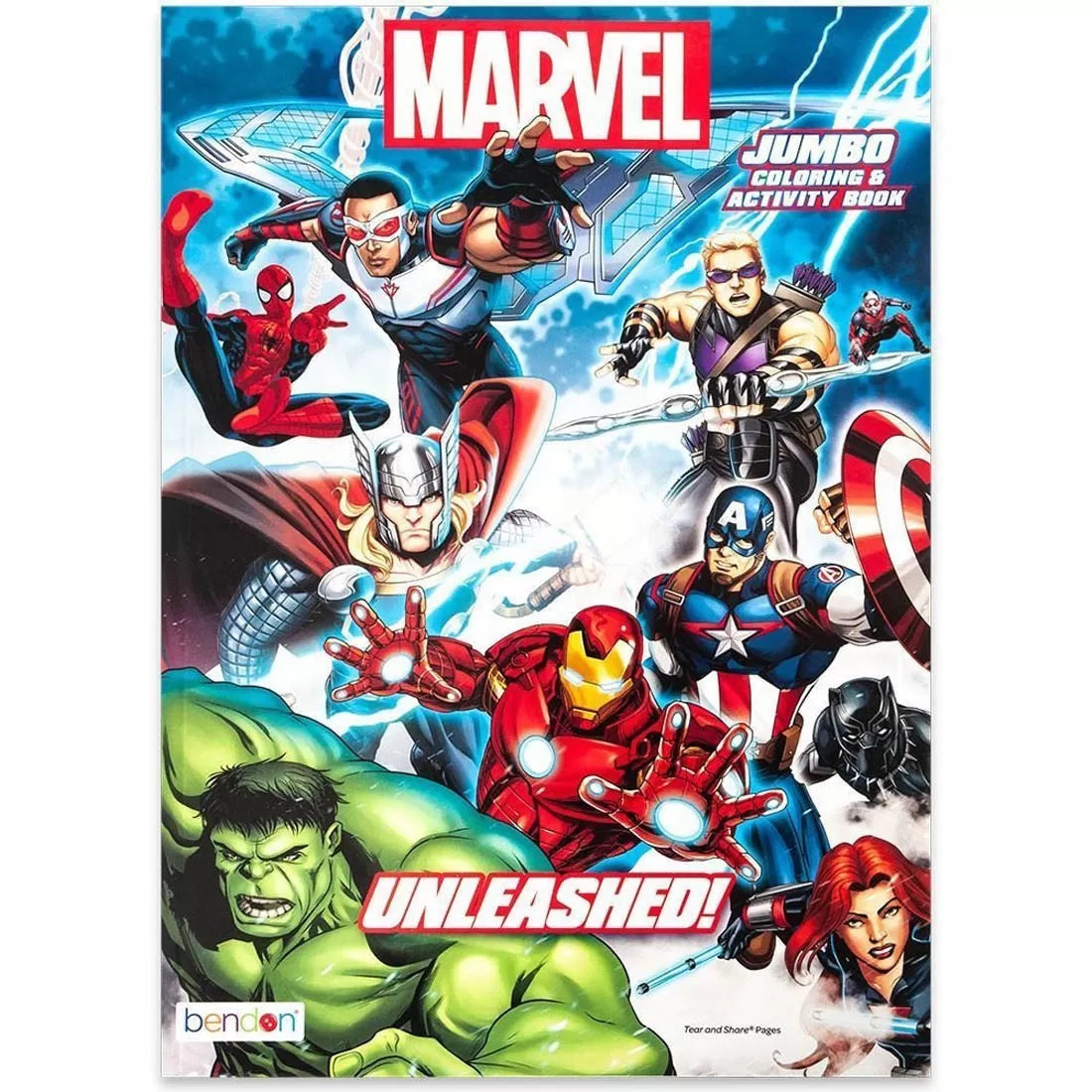 United Party-Avengers 80 Page Coloring Book Assorted Styles-4575936-Spiderman - Thor - Falcon - Hulk - Hawkeye-Legacy Toys
