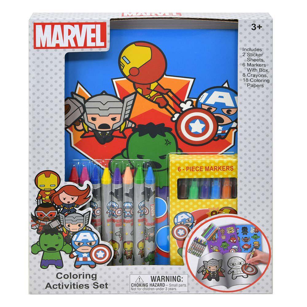 United Party-Avengers Kawaii Coloring Activity Set in window box-69397MZ-Legacy Toys