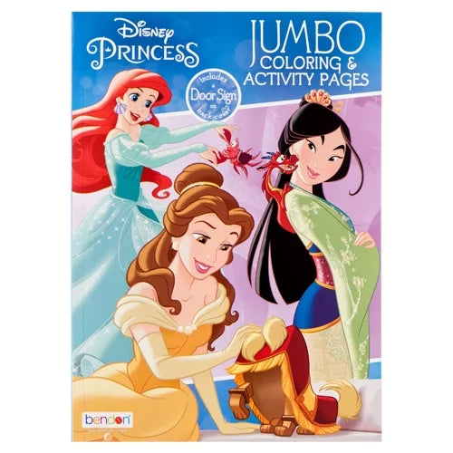 United Party-Disney Princess 80 Page Coloring Book Assorted Styles-4577036-Ariel - Belle - Mulan-Legacy Toys