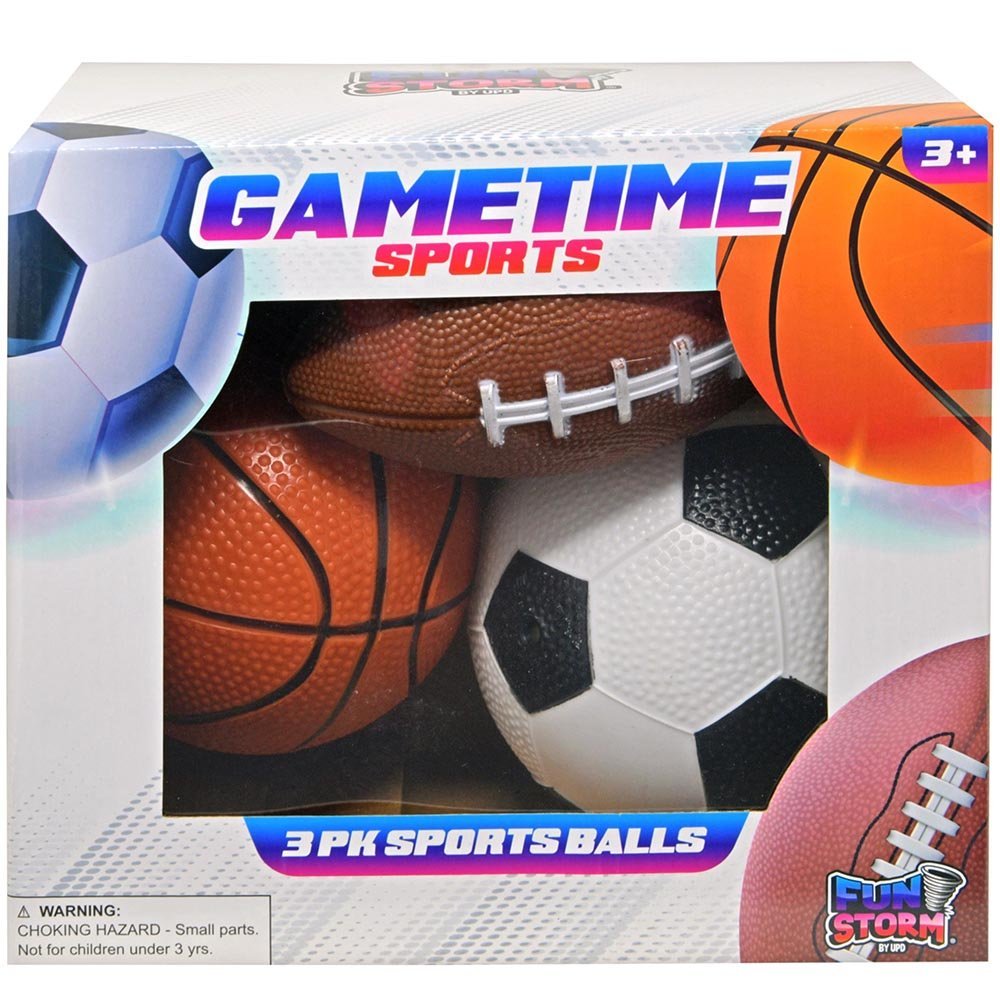 United Party-Fun Storm Asstored 3pk Balls in Color Box-YWP1205245-Legacy Toys