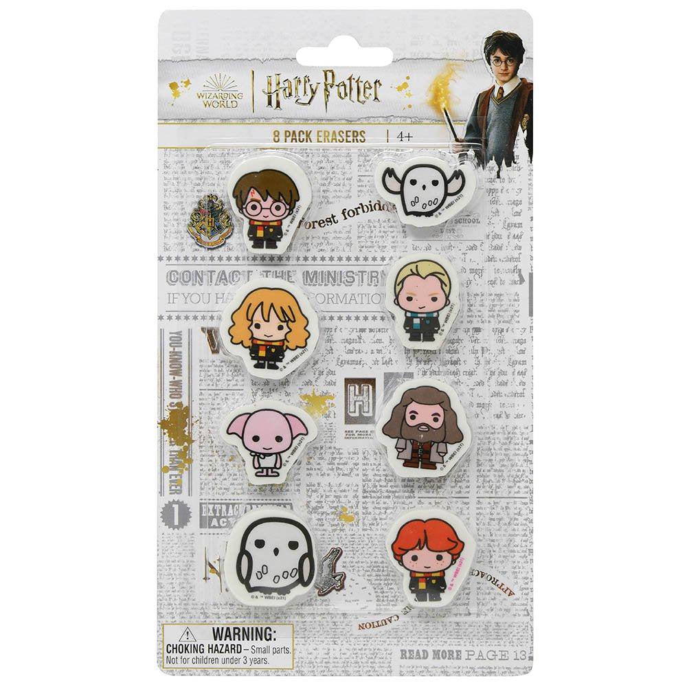 United Party-Harry Potter 8 Pack Eraser on blister card-48572MZ-Legacy Toys
