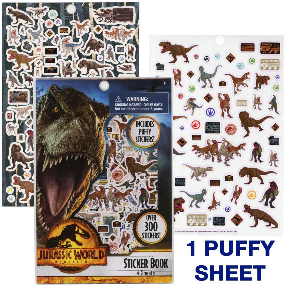 United Party-Jurassic World Sticker Book with Puffy Stickers 4 Sheet-712402JW-Legacy Toys