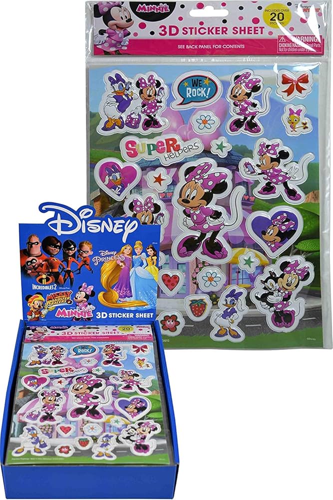 United Party-Minnie Bowtique Raised Sticker Sheet-14765-Legacy Toys