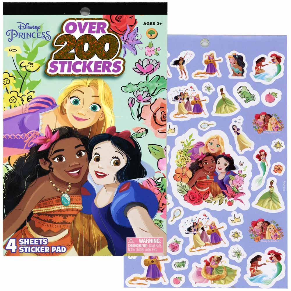 United Party-Princess 4 Sheet Foil Cover Sticker Pad, 200+ Stickers-19557-Legacy Toys