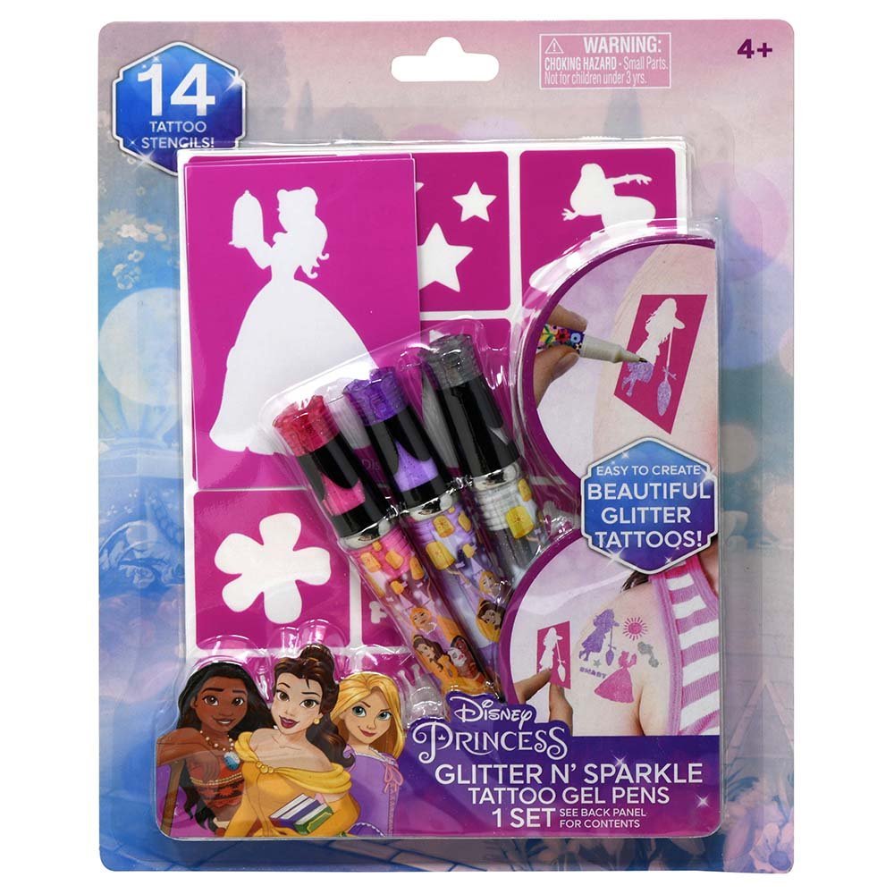 United Party-Princess Glitter n' Sparkle Tattoo Set-20851-Legacy Toys