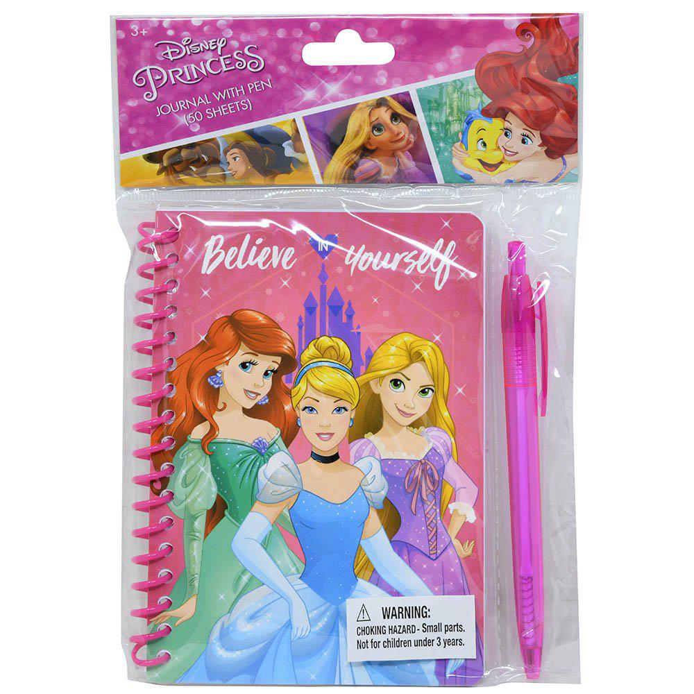 United Party-Princess Spiral Notebook with Pen in Poly Bag with Header 50 Sheets-709575PR-Legacy Toys