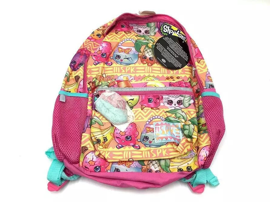 Shopkins Girls 16 Inch School Backpack – Multicolor Polyester With 2 Pockets