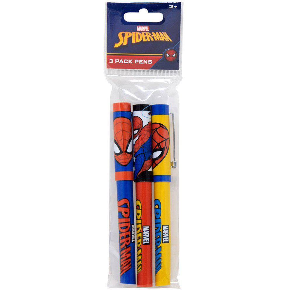 United Party-Spiderman 3 Pack Pens in Poly Bag-712242SPC-Legacy Toys