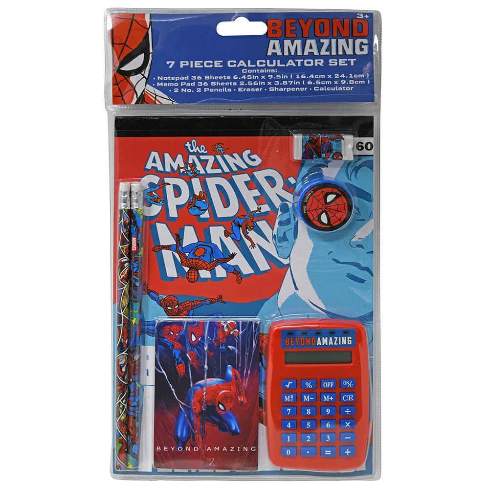 United Party-Spiderman 7 Piece Calculator Set in Bag-712171SPC-Legacy Toys