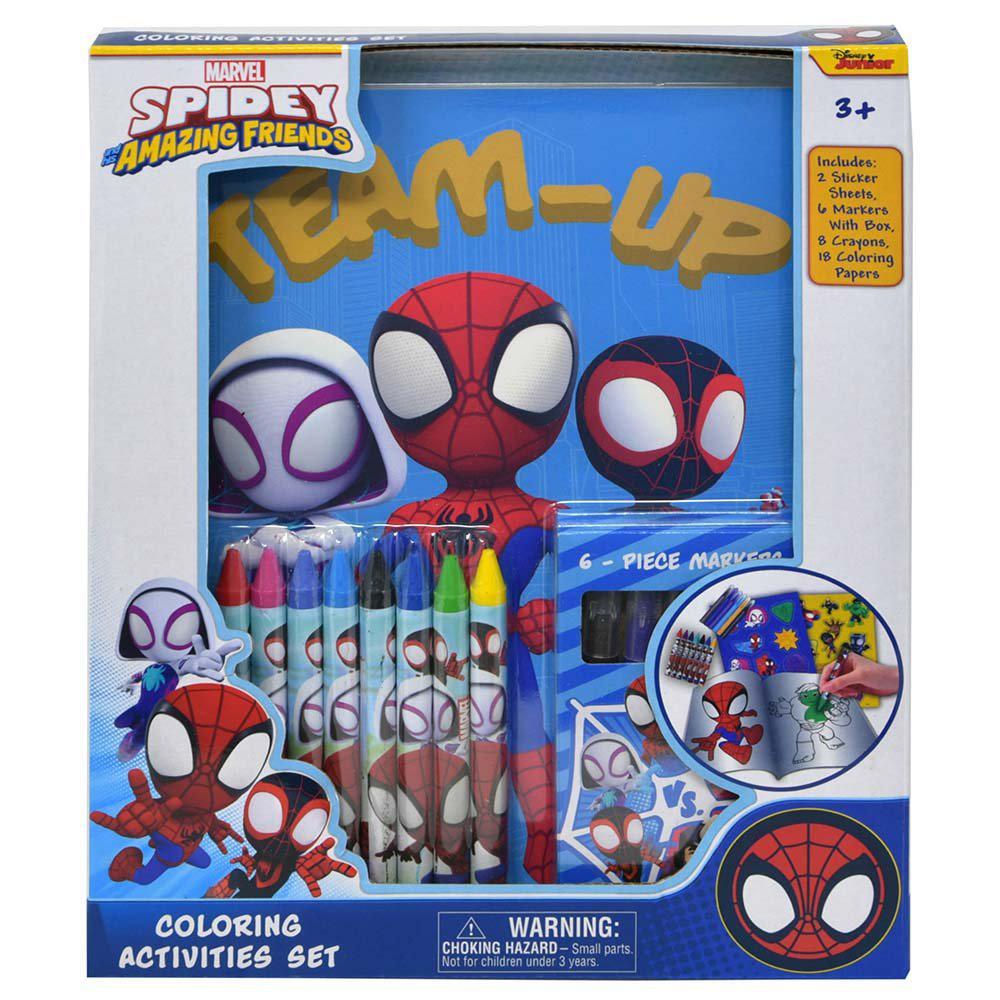 United Party-Spidey & Friends Coloring Activity Set in window box-69396MZ-Legacy Toys