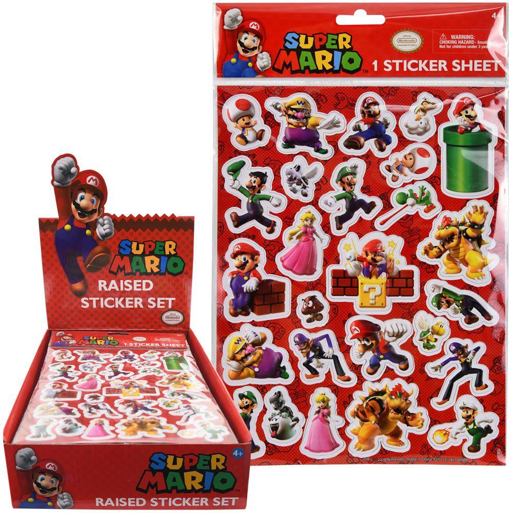 United Party-Super Mario Brother Raised Sticker Sheet-704088MB-Legacy Toys