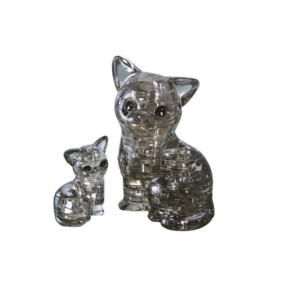 University Games-3D Crystal Puzzle - Black Cat and Kitten-30904-Legacy Toys