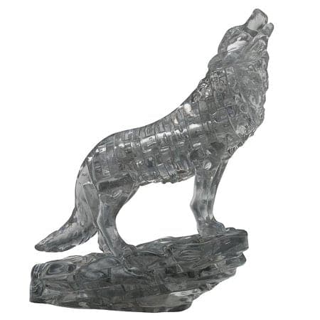 University Games-3D Crystal Puzzle - Black Wolf-31072-Legacy Toys