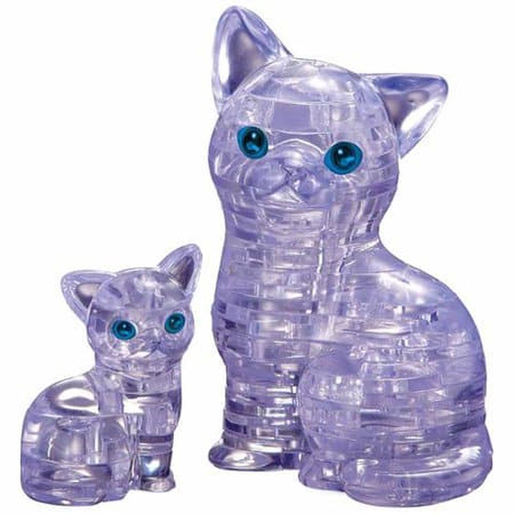 University Games-3D Crystal Puzzle - Cat & Kitten-30947-Legacy Toys