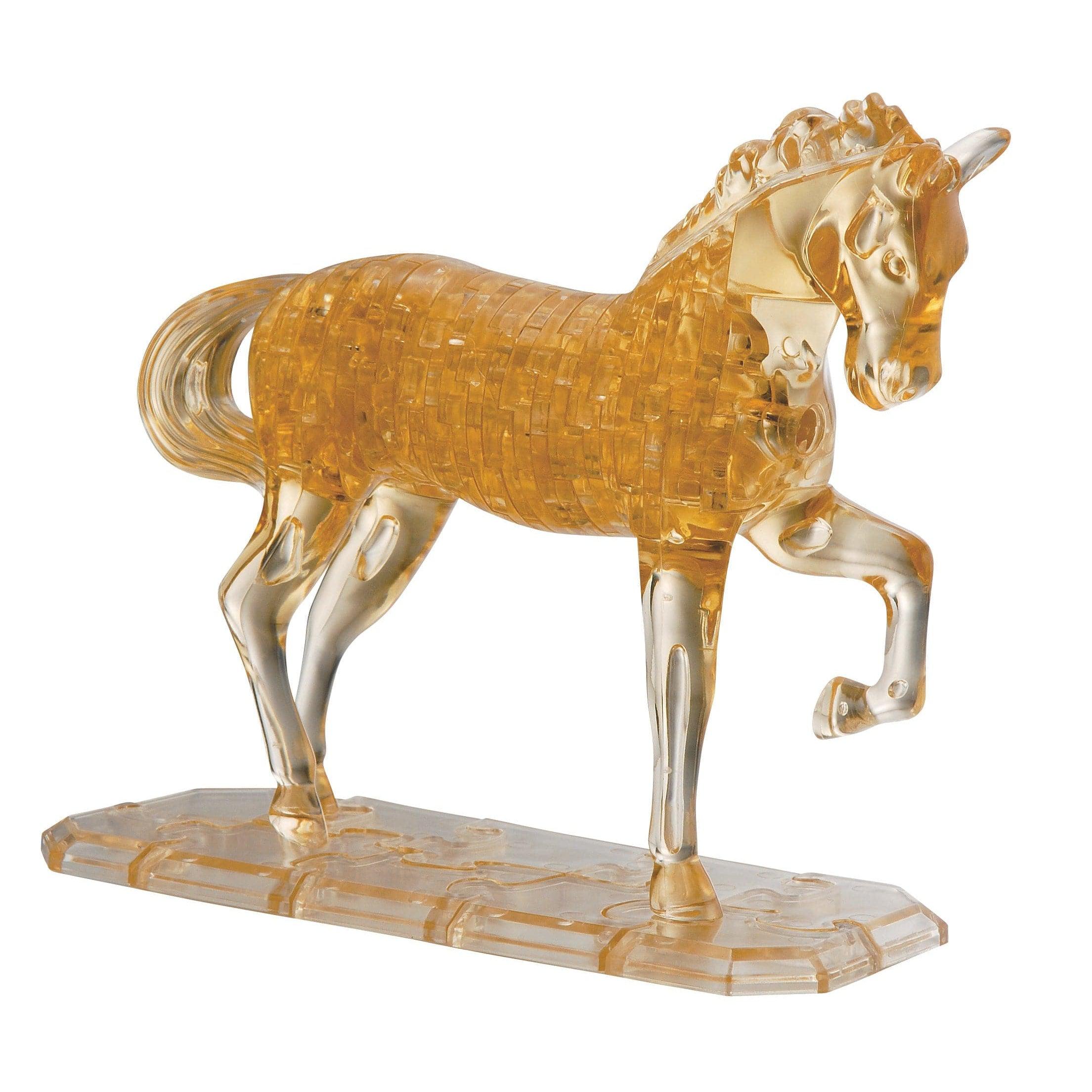 University Games-3D Crystal Puzzle Deluxe - Gold Horse-30962-Legacy Toys