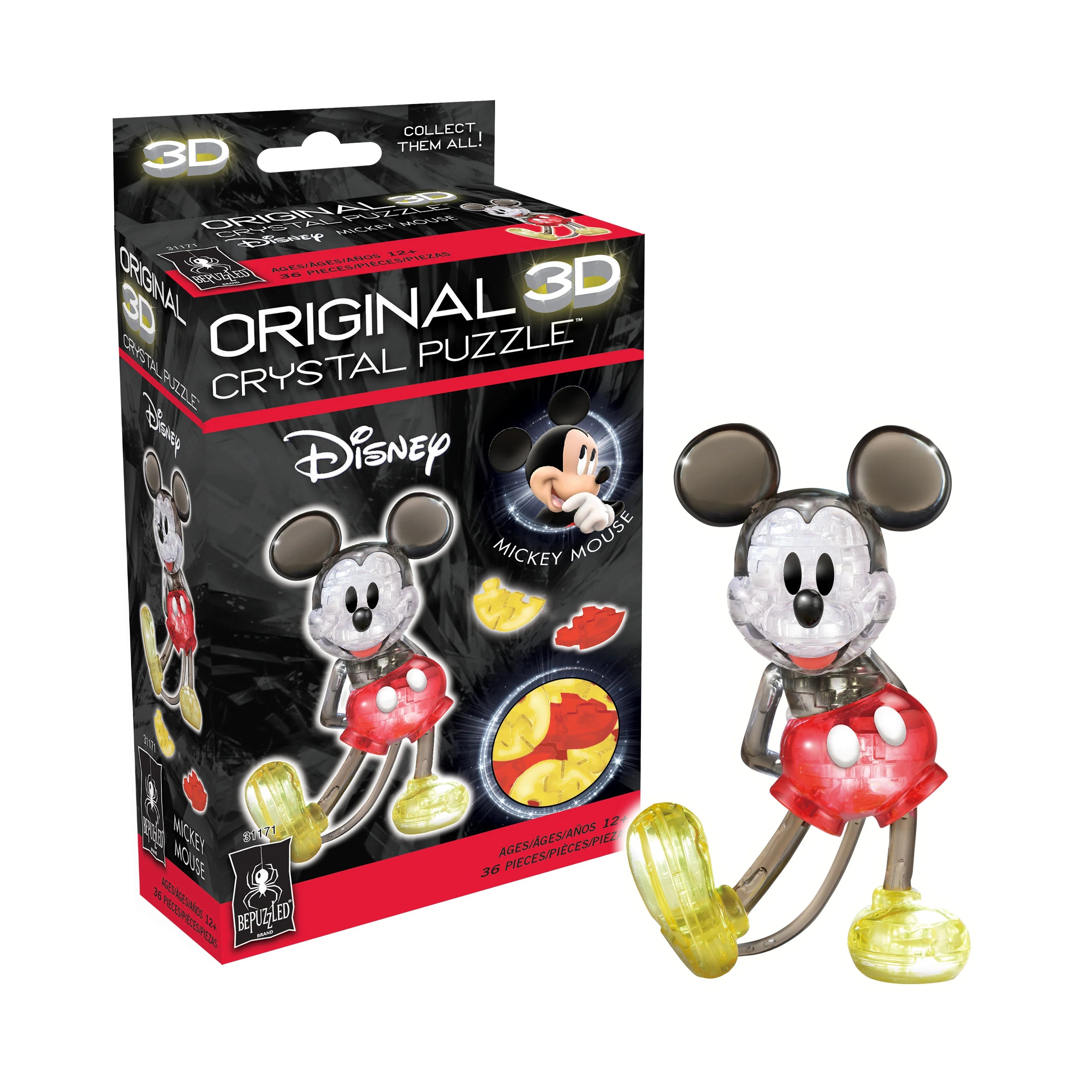 University Games-3D Crystal Puzzle - Mickey Mouse Multi-Color-31171-Legacy Toys