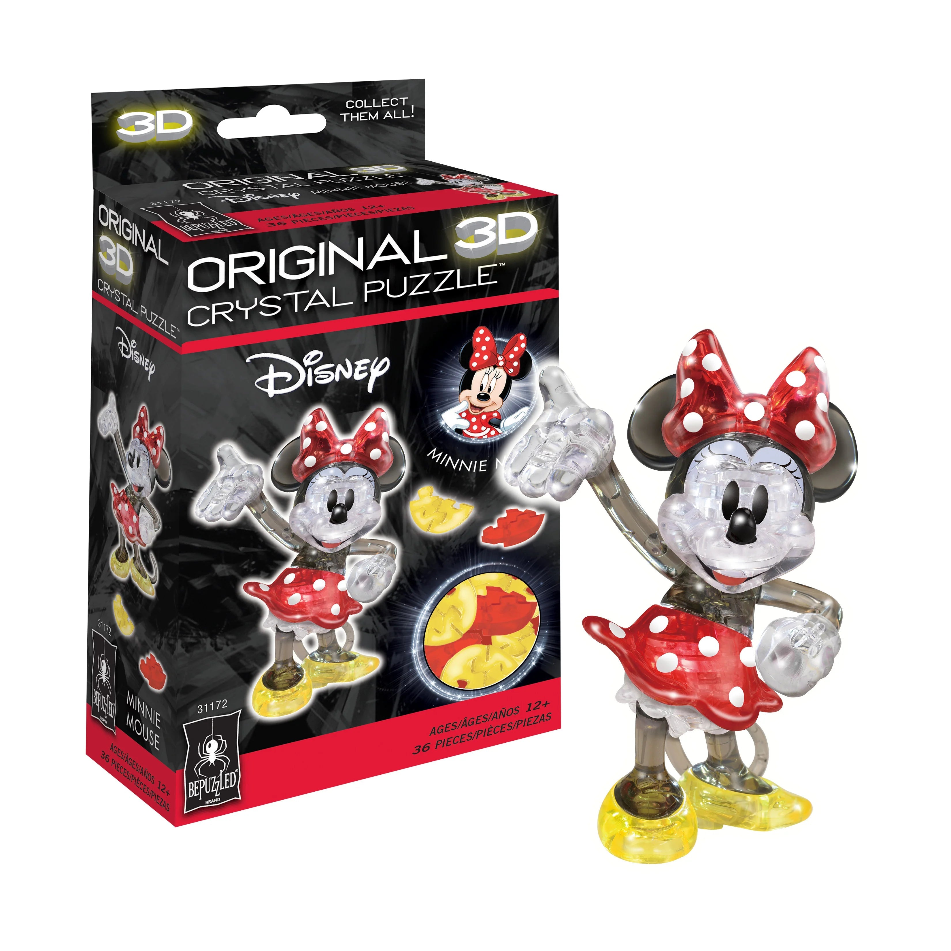 University Games-3D Crystal Puzzle - Minnie Mouse Multi-Color-31172-Legacy Toys