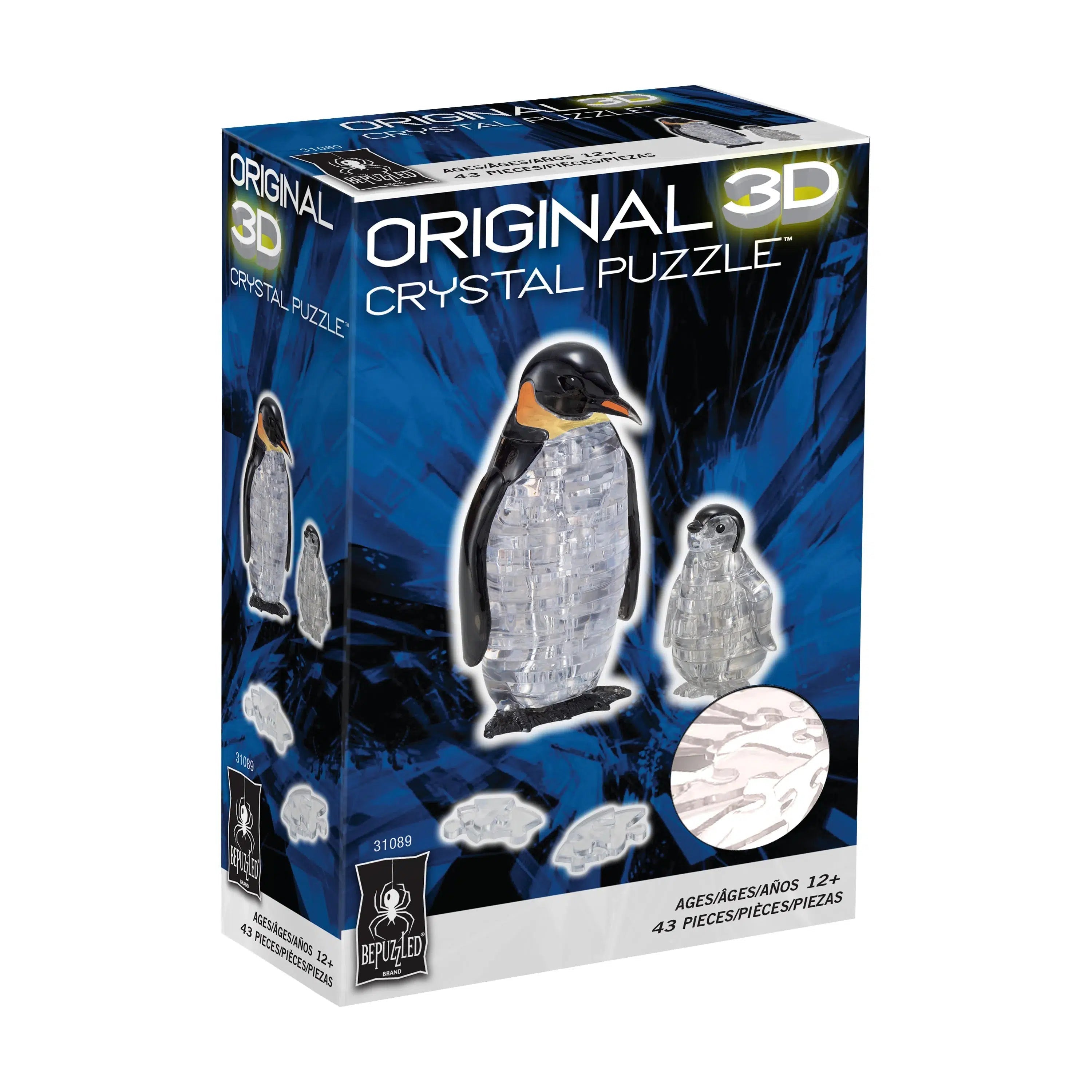 University Games-3D Crystal Puzzle - Penguin and Baby-31089-Legacy Toys