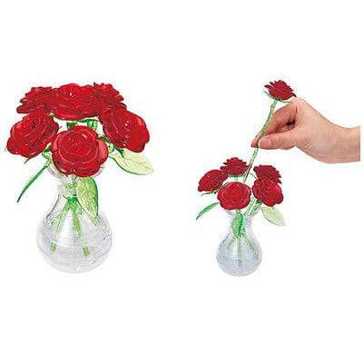 University Games-3D Crystal Puzzle - Red Roses in a Vase-30897-Legacy Toys