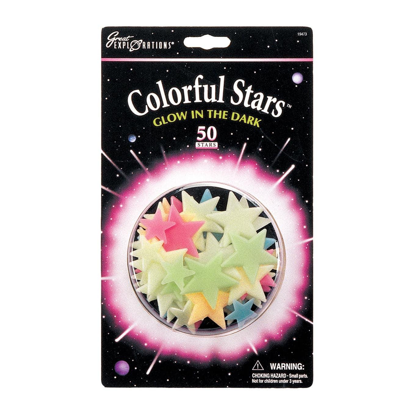University Games-Glow in the Dark Colorful Stars-19473-Legacy Toys
