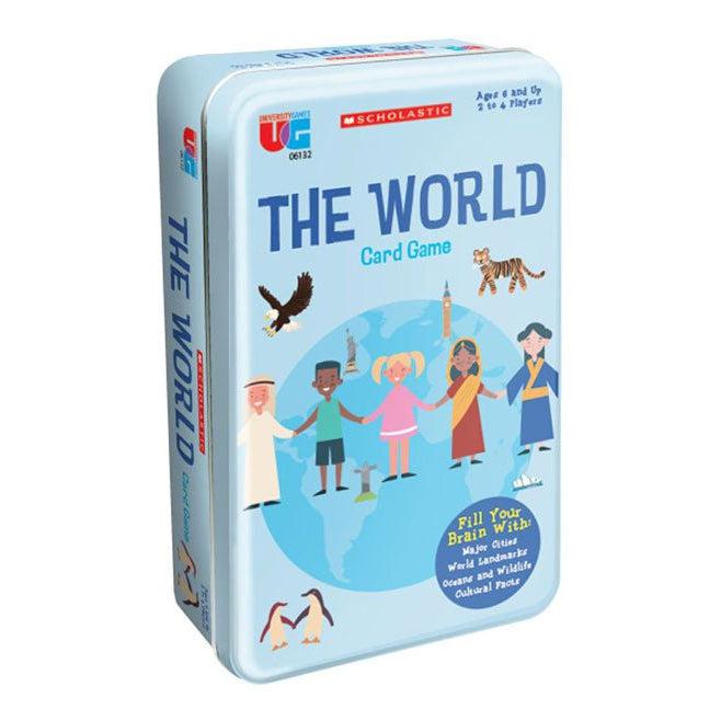 University Games-Scholastic The World Card Game Tin-06132-Legacy Toys