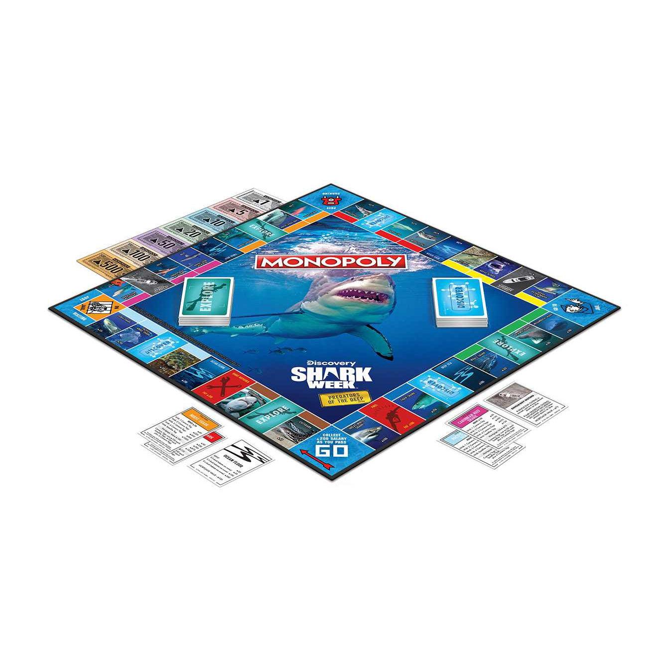 USAopoly-Discovery Shark Week Monopoly-MN042-677-Legacy Toys