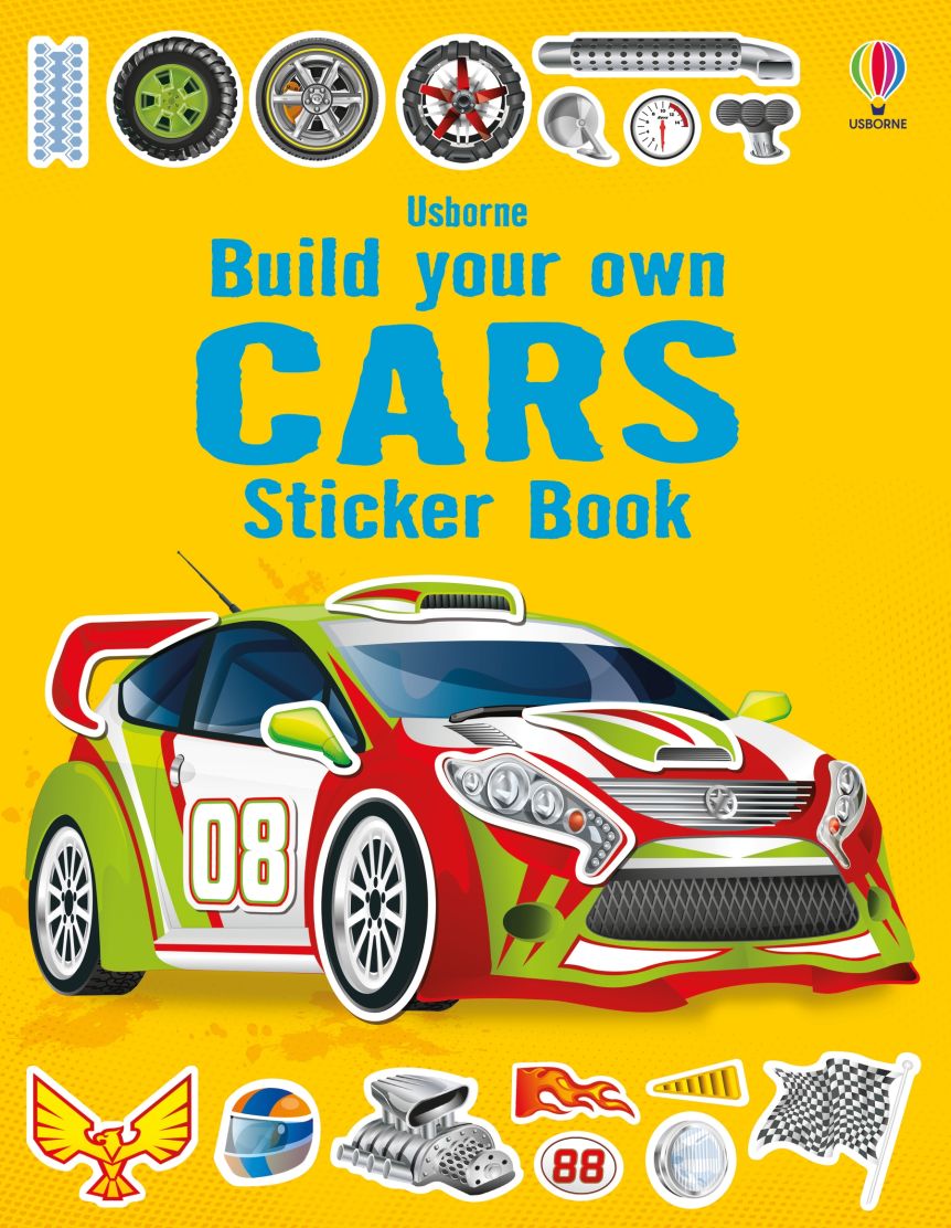 Usborne Books-Build your own Cars Sticker book-070023-Legacy Toys