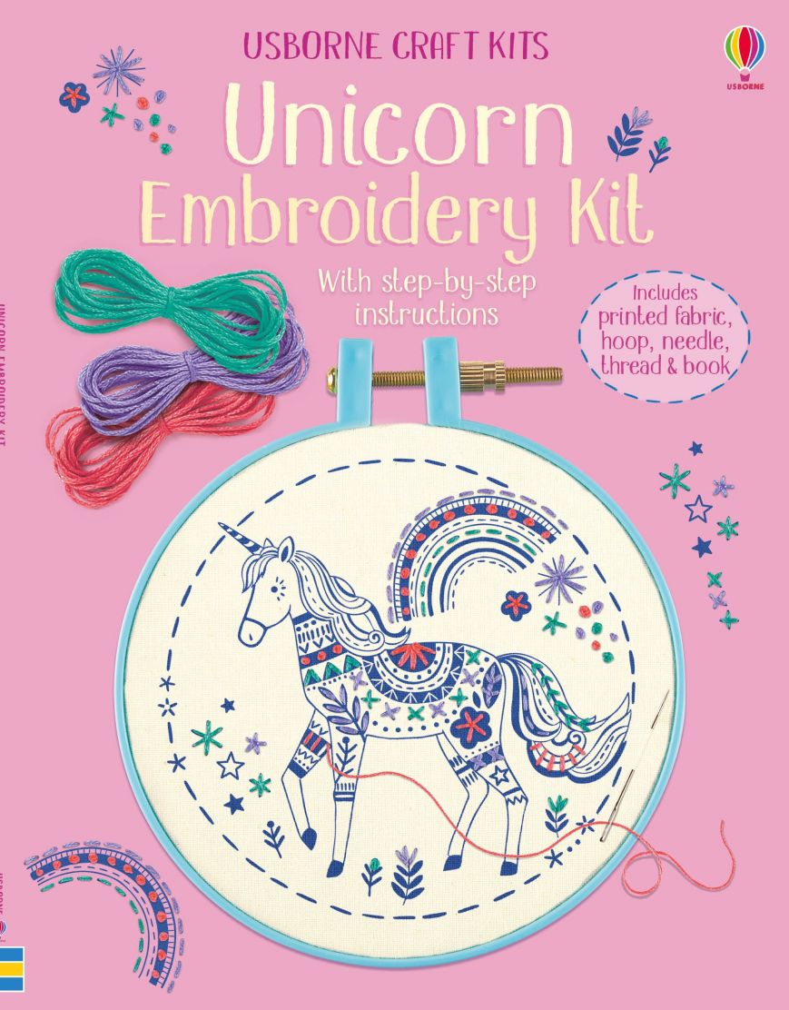 Usborne Books-Embroidery Kit: Unicorn-544652-Legacy Toys