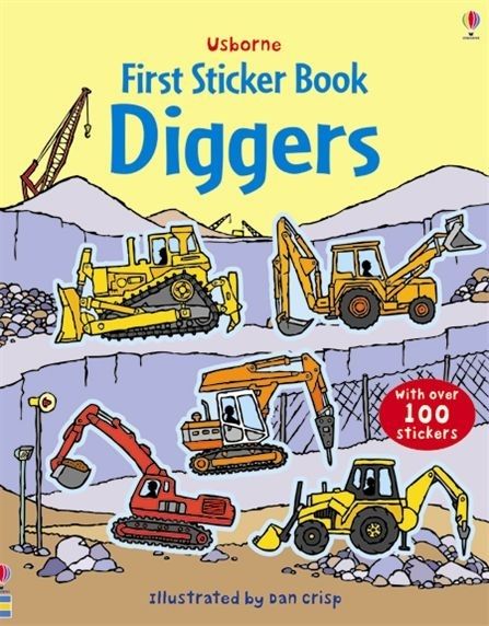 Usborne Books-First Sticker Book Diggers-070597-Legacy Toys