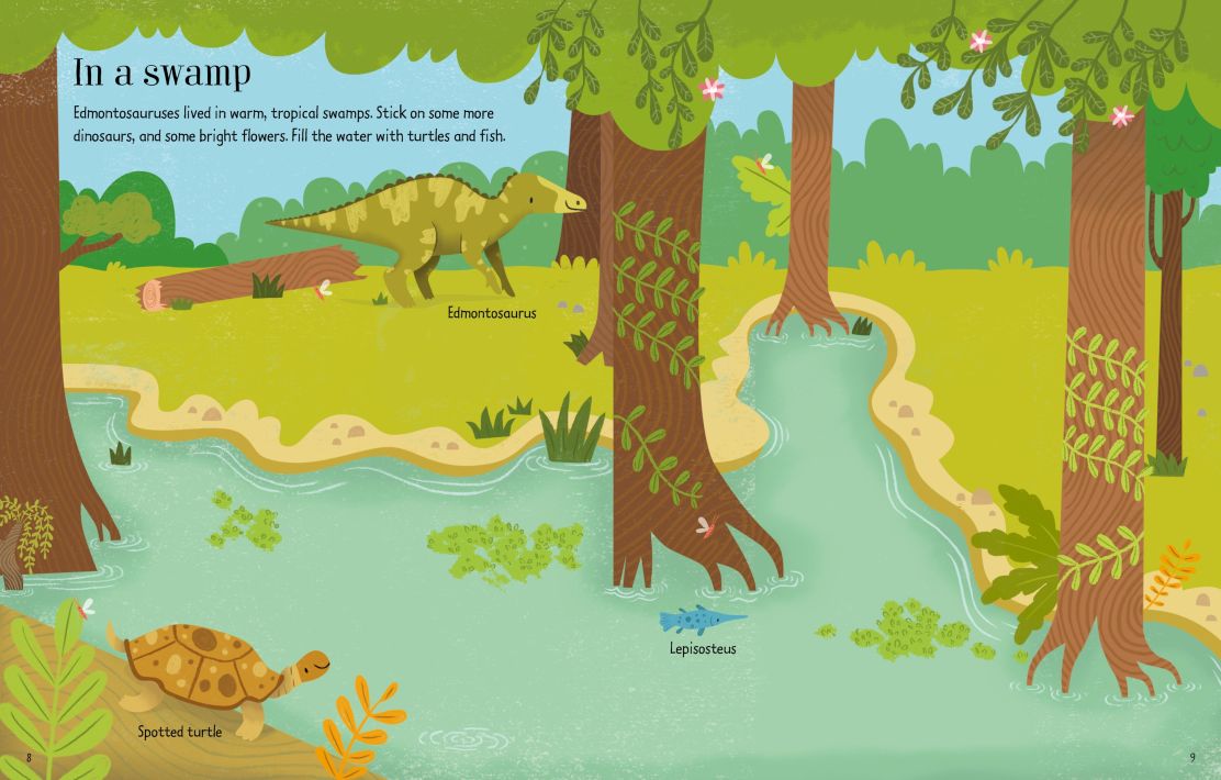 Usborne Books-First Sticker Book Dinosaurs-070085-Legacy Toys