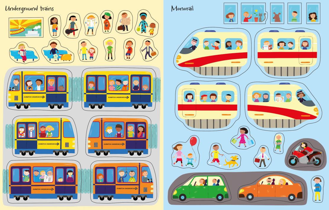 Usborne Books-First Sticker Book Trains-318026-Legacy Toys