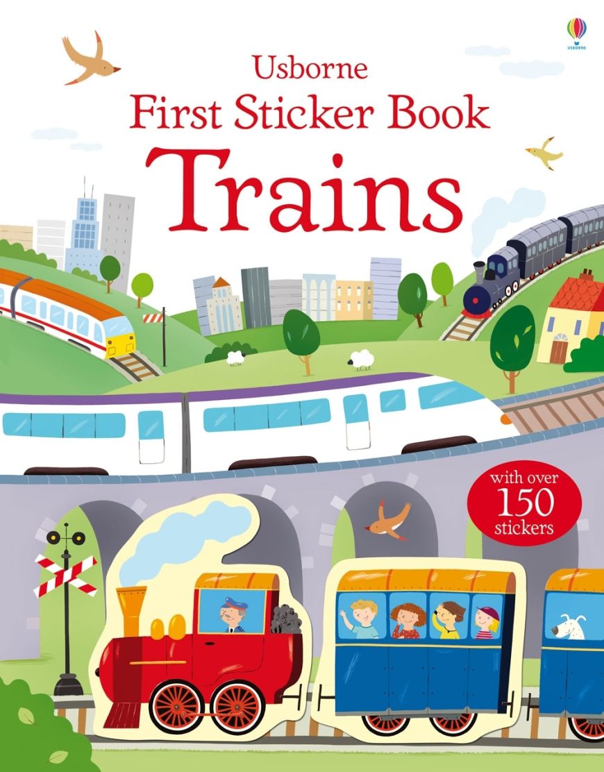 Usborne Books-First Sticker Book Trains-318026-Legacy Toys