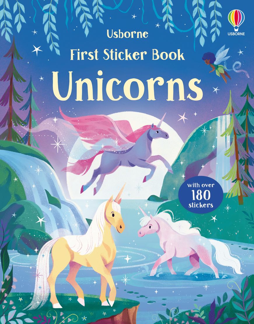 Usborne Books-First Sticker Book Unicorns-317814-Legacy Toys