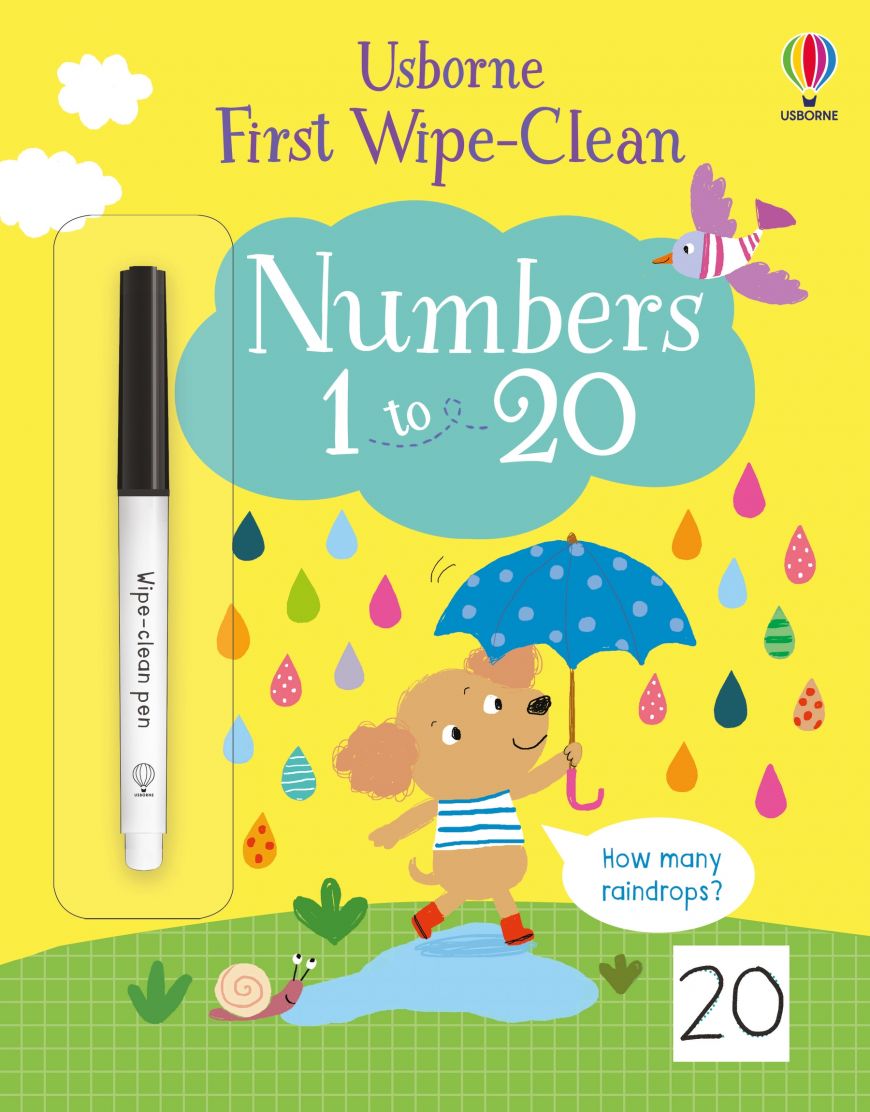 Usborne Books-First Wipe-Clean Numbers 1 to 20-551926-Legacy Toys