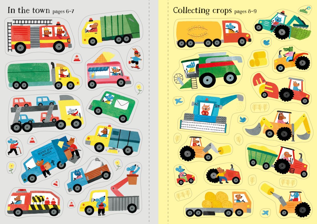 Usborne Books-Little Stickers Tractors and Trucks-548643-Legacy Toys