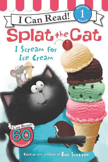 Usborne Books-Splat the Cat: I Scream for Ice Cream-0062294180-Legacy Toys