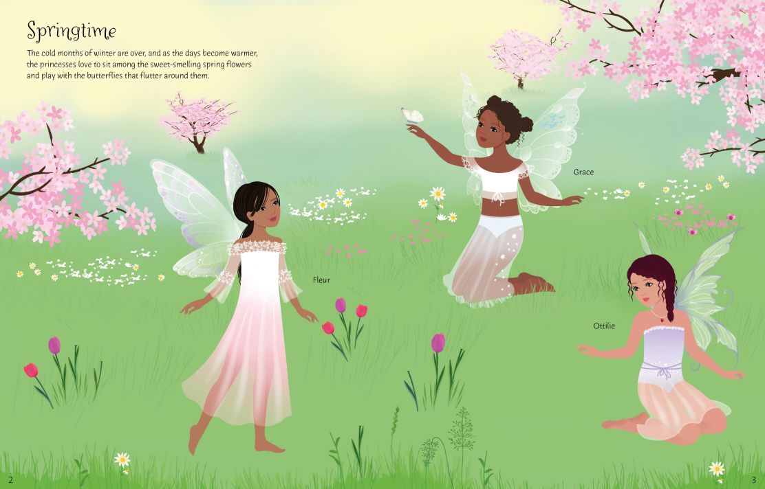Usborne Books-Sticker Dolly Dressing Fairy Princesses-071624-Legacy Toys