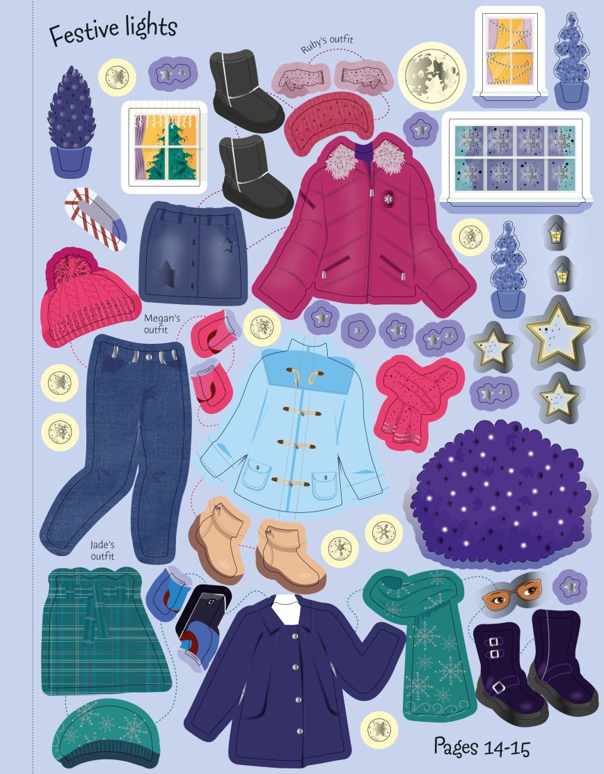 Usborne Books-Sticker Dolly Dressing Winter Wonderland-553203-Legacy Toys