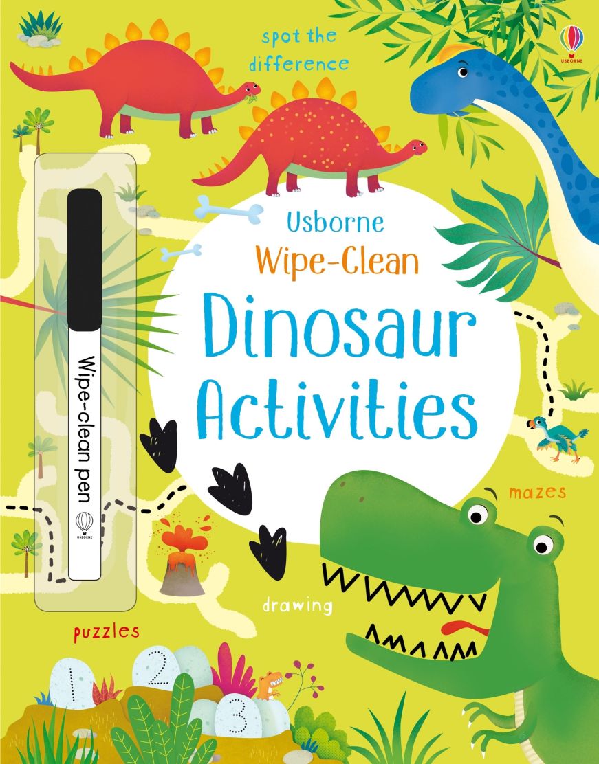 Usborne Books-Wipe-Clean Dinosaur Activities-5070177-Legacy Toys