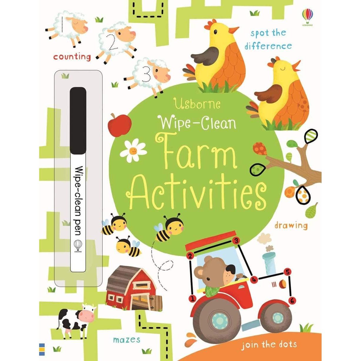 Usborne Books-Wipe Clean Farm Activities-534202-Legacy Toys