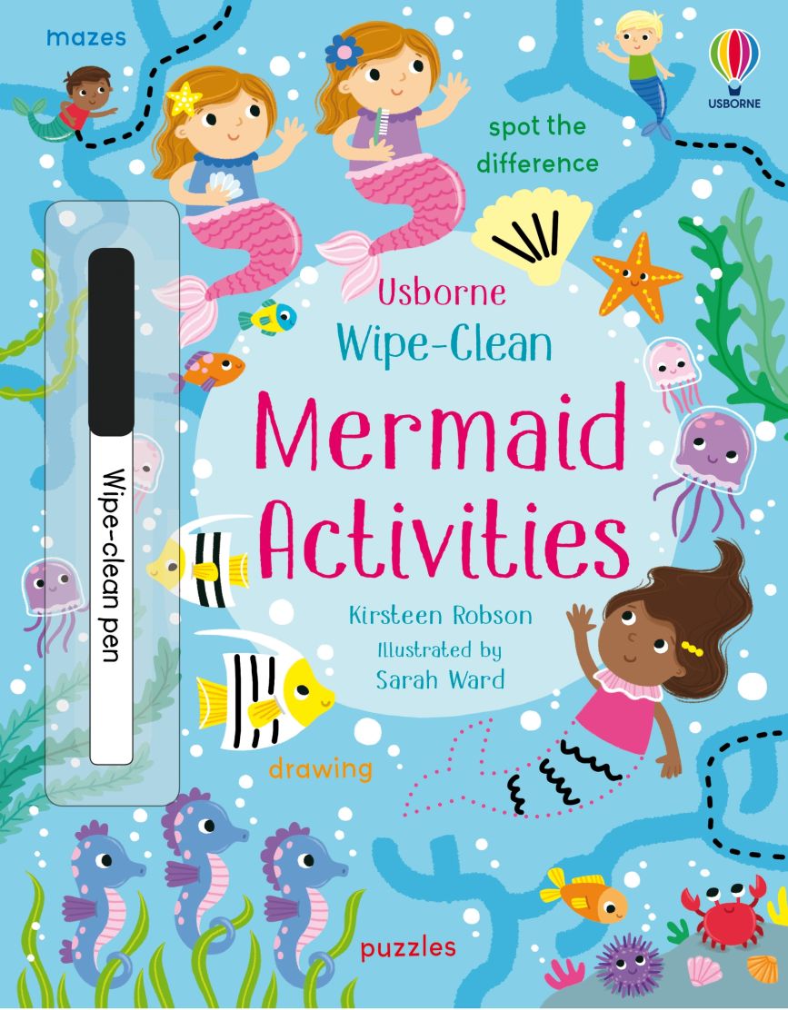 Usborne Books-Wipe-Clean Mermaid Activities-556471-Legacy Toys