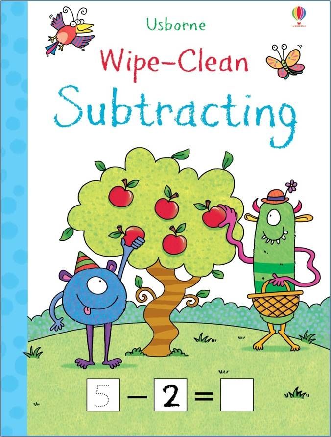 Usborne Books-Wipe-Clean Subtracting-545024-Legacy Toys