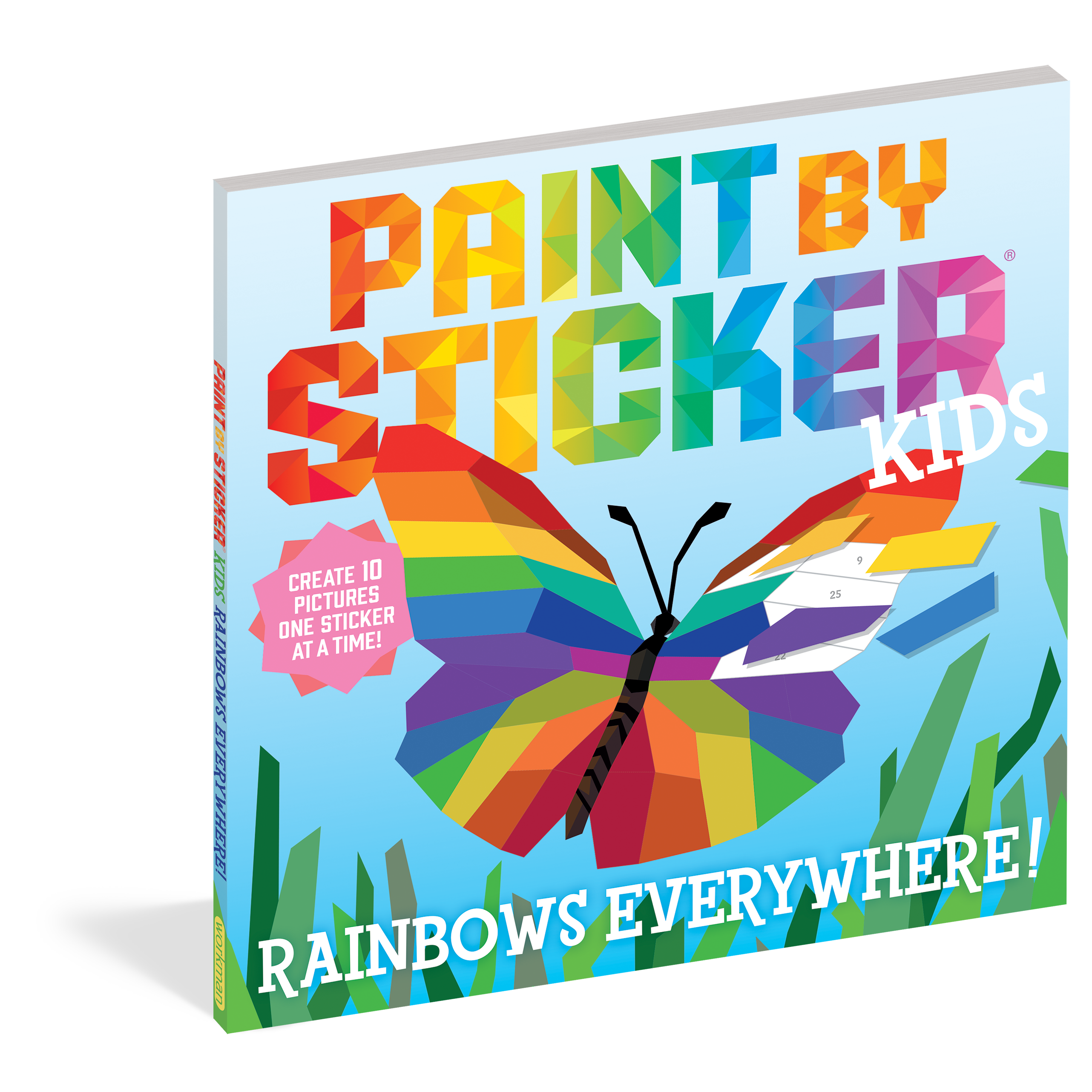 Workman Publishing-Paint By Sticker Kids: Rainbows Everywhere-101775-Legacy Toys