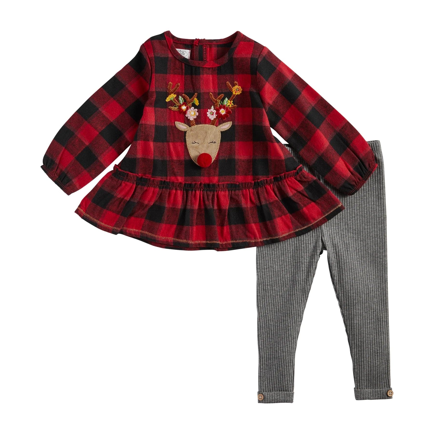 Mudpie-Alpine Reindeer Tunic and Legging Set-11010346-2T-Legacy Toys