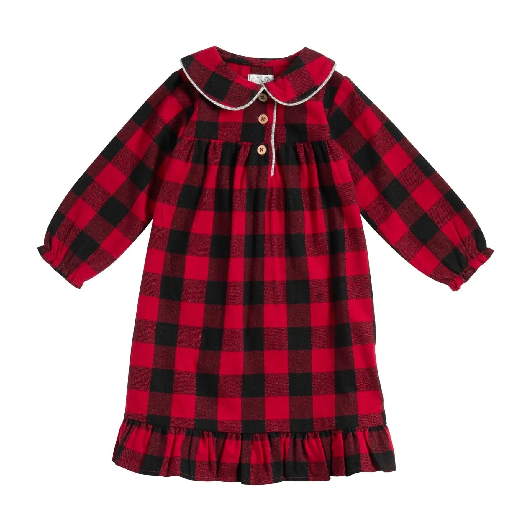 Mudpie-Buffalo Check Sleep Gown-13225-12-18M-Legacy Toys