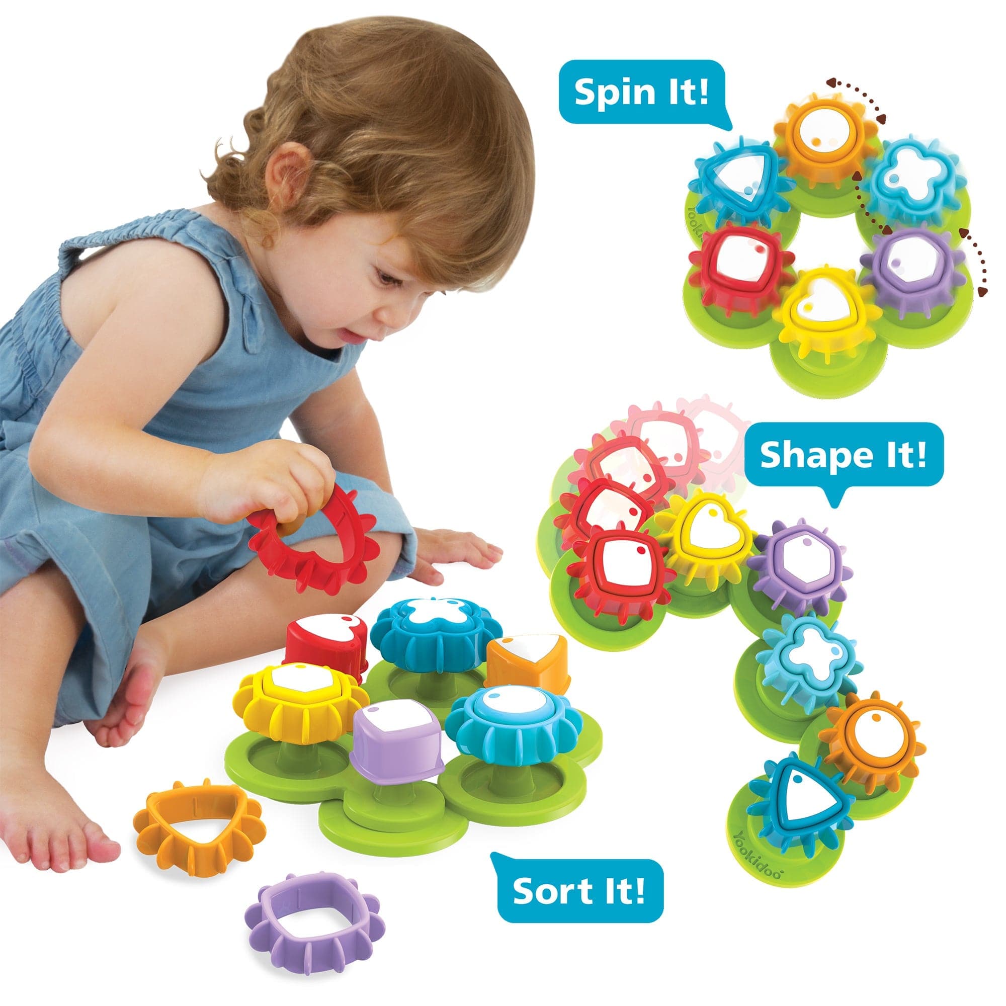 Yookidoo-Shape 'n Spin Gear Sorter-40200-Legacy Toys